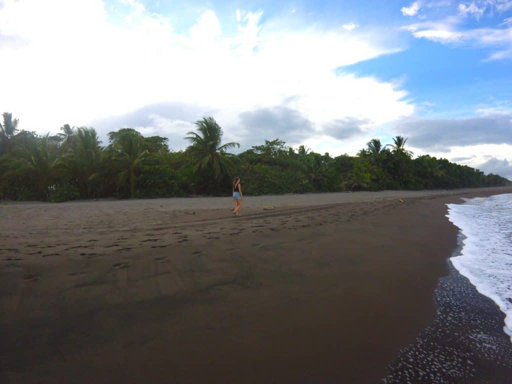 Strandspaziergang an der Karibikküste von Tortuguero in Costa Rica