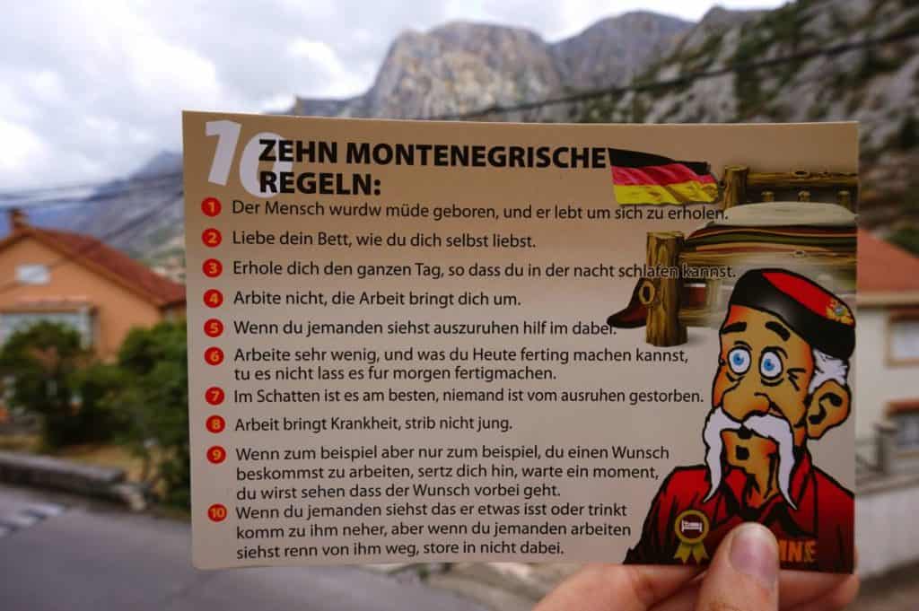 Highlight Montenegro Reisebericht Lebensart Regeln