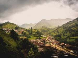 Ausblick über Silvia in den kolumbianischen Anden