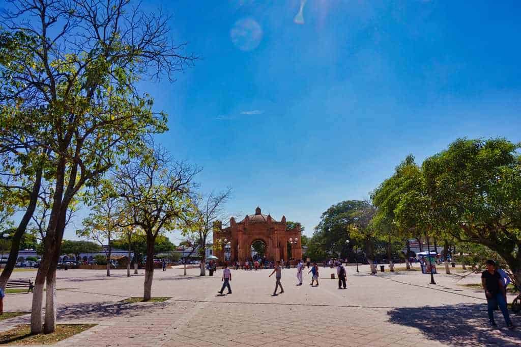 Der große Hauptplatz in Chiapa de Corzo