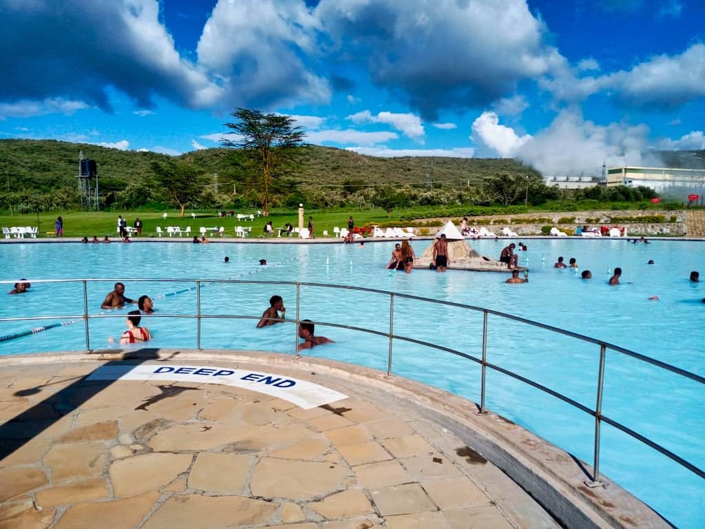 Olkaria Spa ist eine Attraktion in der Nähe von Naivasha im ostafrikanischen Graben in Kenia.