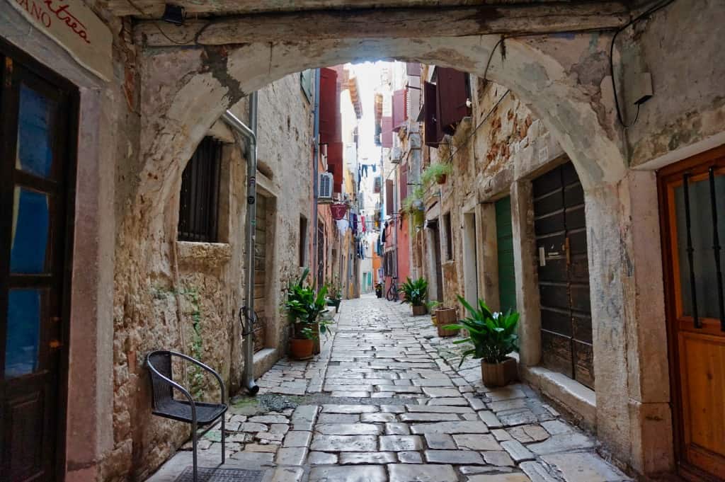 Sehenswürdigkeiten in der Altstadt von Rovinj in Istrien.