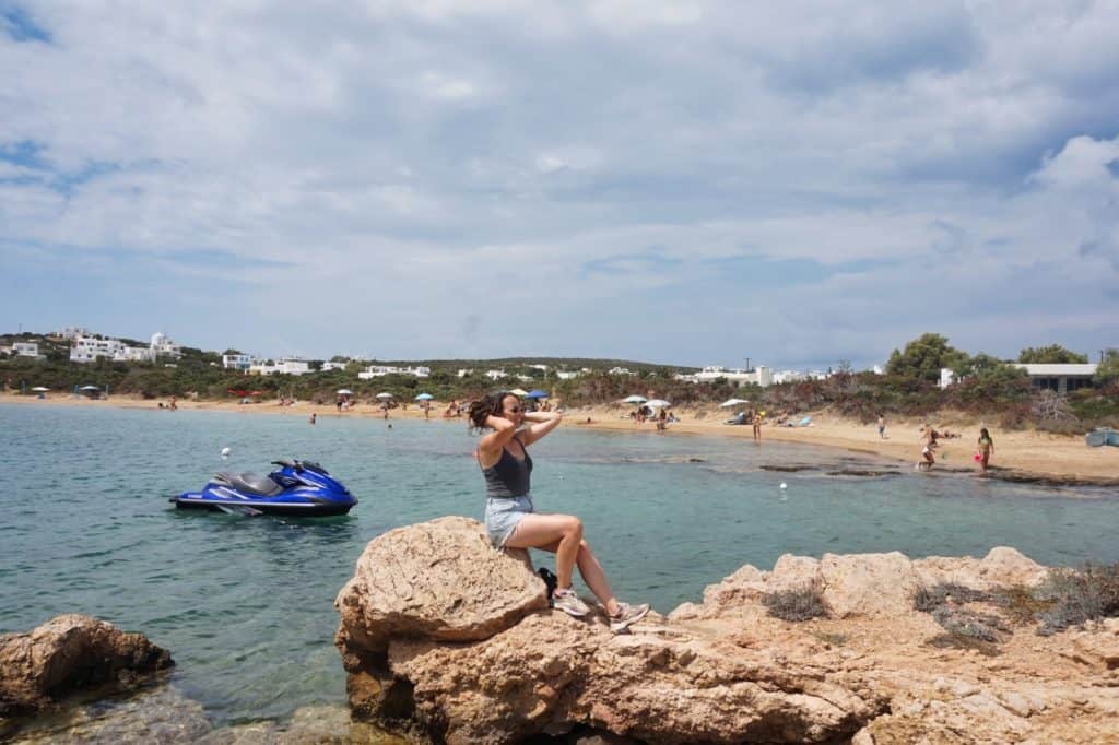 Mikri Santa Maria Strand in Paros Griechenland.