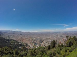 Blick auf Bogota in Kolumbien vom Cerro Monserrate.