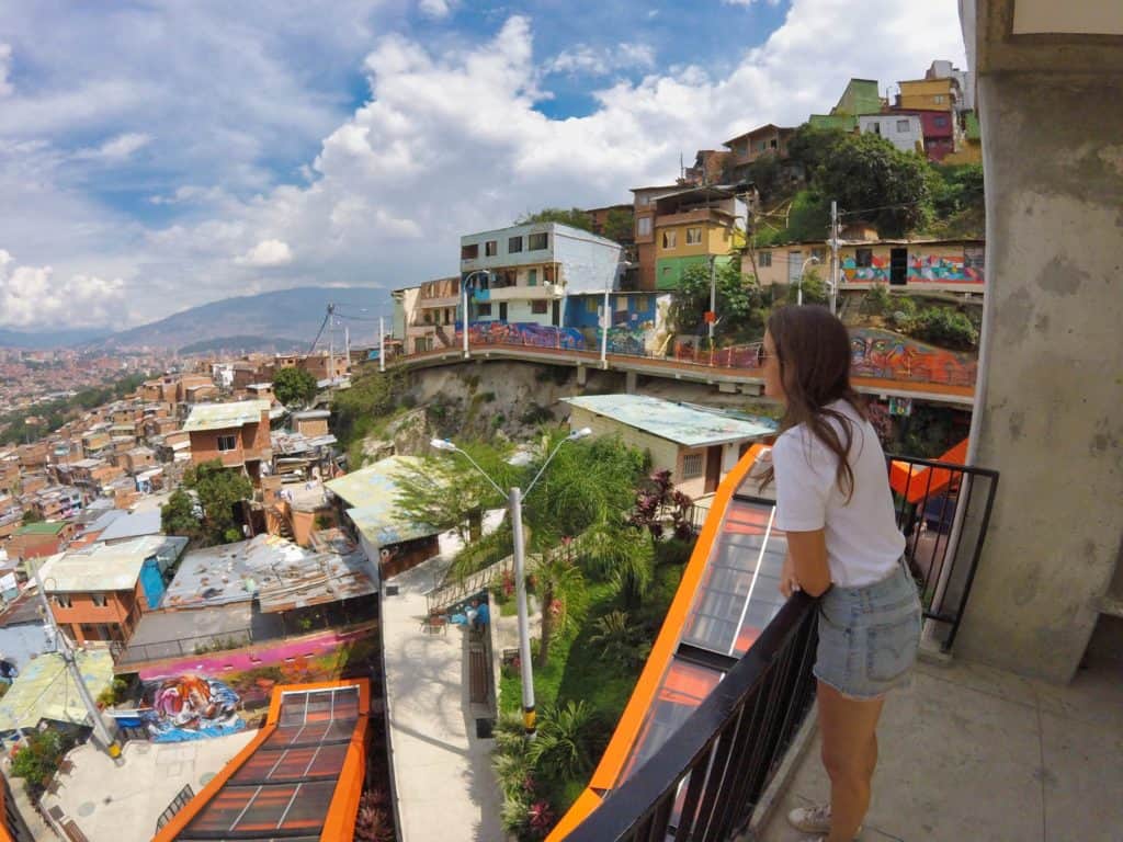 Aussichtspunkt in der Comuna 13 in Medellín, Kolumbien.