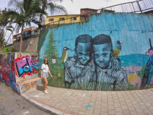 Kolumbien Graffiti in der Comuna 13 in Medellín.