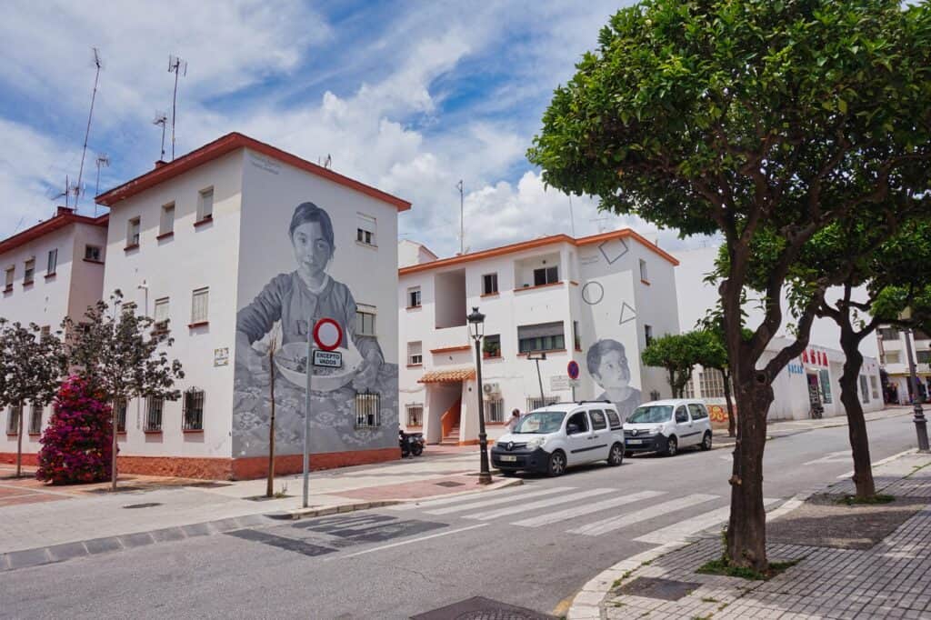 Streetart in der Innenstadt von Estepona an der Costa del Sol.