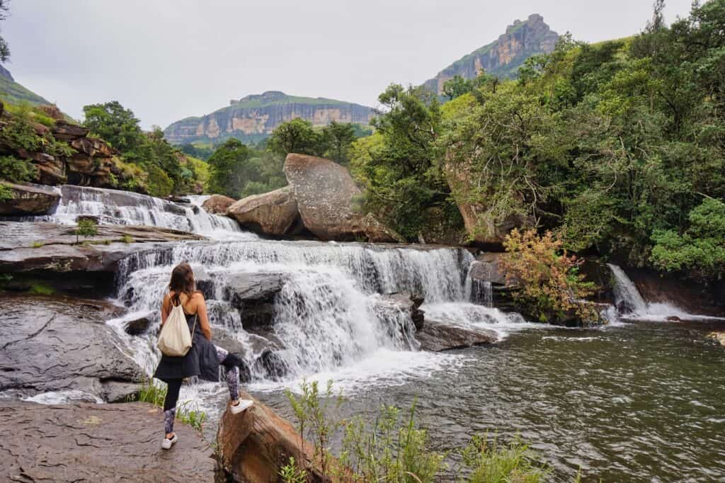 Wasserfälle Cascades in den Drakensbergen von Südafrika.