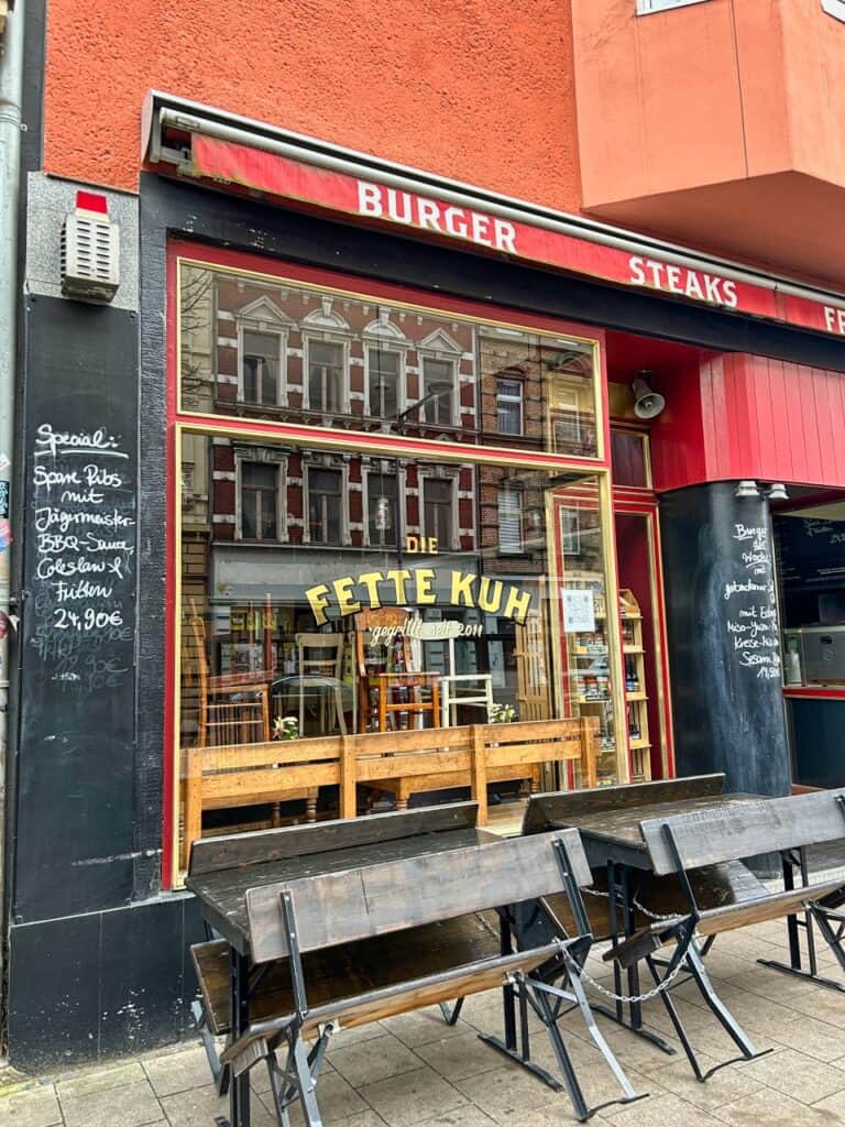 Restaurant Fette Kuh für Burger in der Kölner Südstadt.