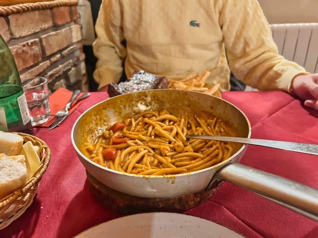 Traditionelle istrische Pasta Pljukanci in der Konoba Jure in Rovinj