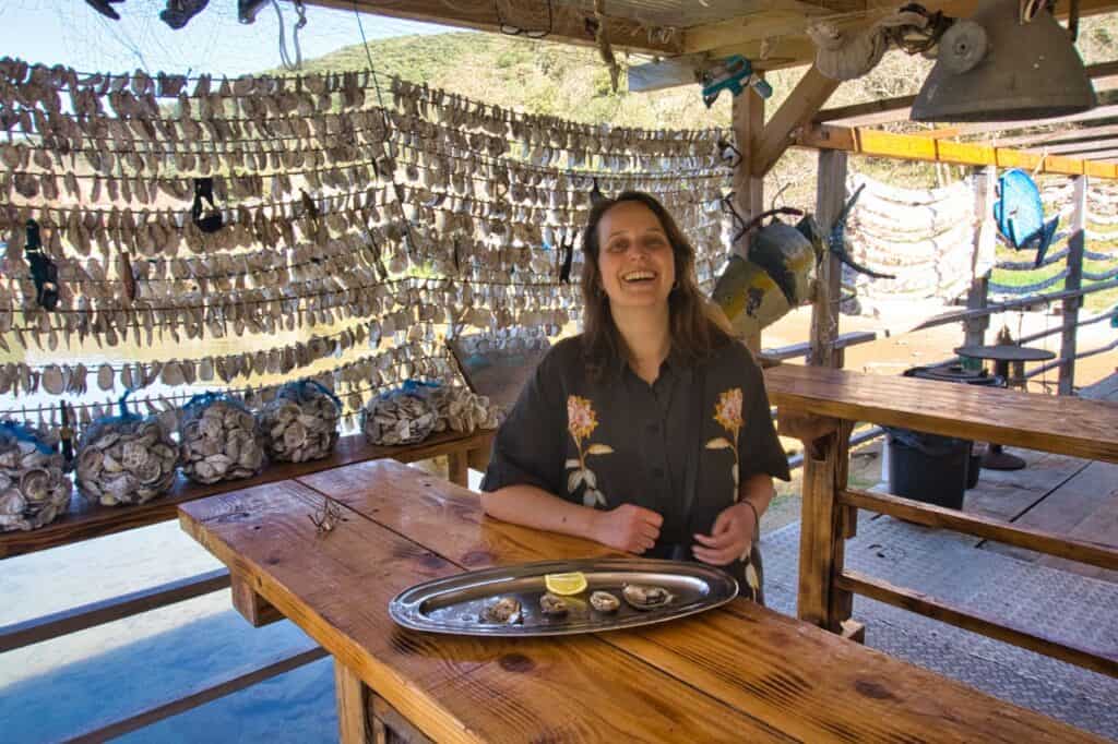 Marie in einem ihrer liebsten Restaurants bei Vrsar, Tony's Oster Shack.