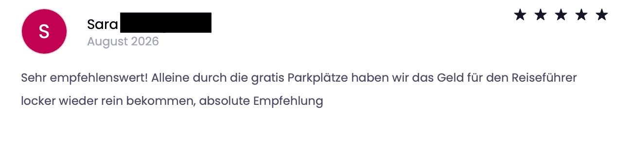 Bewertung zu den kostenlosen Parkplätzen im Istrien Reiseführer von Worldonabudget.
